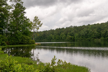 Lake on a cloudy day