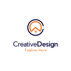 letter C house logo, design C letter logo, letter C home logo design vector image , C home logo	