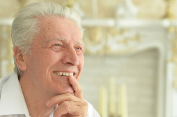 portrait of beautiful smiling senior man posing