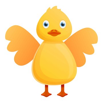 Yellow duck wings icon. Cartoon of yellow duck wings vector icon for web design isolated on white background