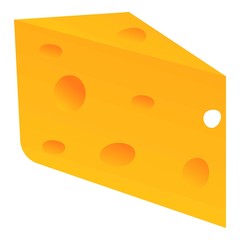 Cheese icon. Cartoon of cheese vector icon for web design isolated on white background