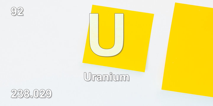 Uranium chemical element  physics and chemistry illustration backdrop