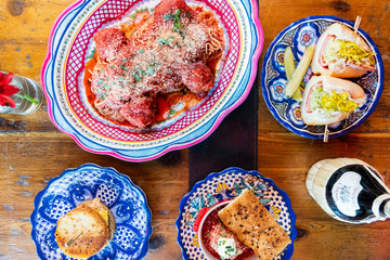 Food on table