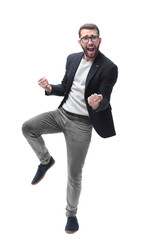 in full growth. portrait of a happy business man