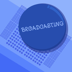 Text sign showing Broadcasting. Conceptual photo Transmit program or some information by radio television media.