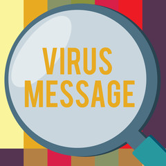 Word writing text Virus Message. Business concept for Malicious software program loaded into the user computer.