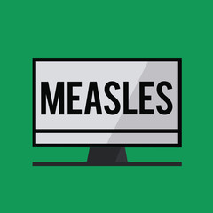 Writing note showing Measles. Business photo showcasing Infectious viral disease causing fever and a red rash on the skin.