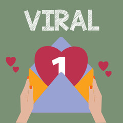 Conceptual hand writing showing Viral. Business photo text Circulated rapidly and widely from one Internet user to another.