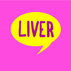 Writing note showing Liver. Business photo showcasing Large lobed glandular organ in the abdomen of vertebrates Produce bile.