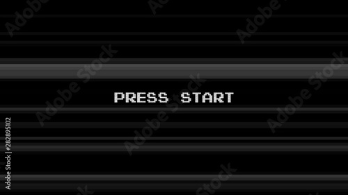 Start The Game Or Some Challenge Glitch Effect Black And White