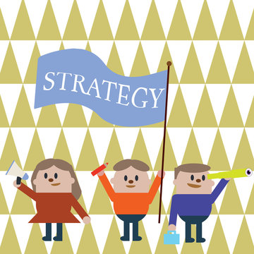 Text sign showing Strategy. Conceptual photo plan of action designed to achieve long term or overall aim.