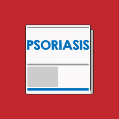 Writing note showing Psoriasis. Business photo showcasing Common skin condition that speeds up the life cycle of skin cells.