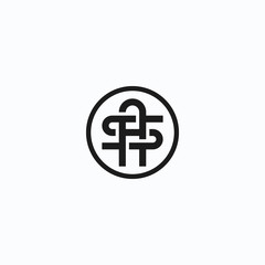 Logo Retro Initial AS, Monogram Letter A + S.