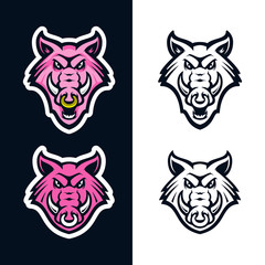 Fototapeta premium Wild hog head mascot