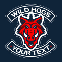 Wild hog head mascot