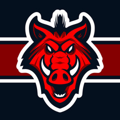 Wild hog head mascot