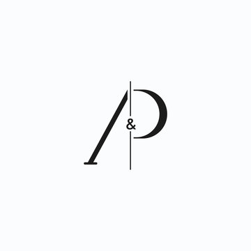 logo letter AP, Minimalist design Concept Initial A + P.