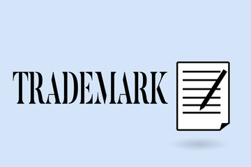 Handwriting text writing Trademark. Concept meaning Legally registered Copyright Intellectual Property Protection.