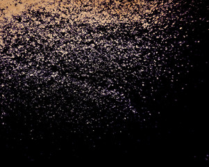 Beautiful gold glitter texture on the black background and golden glitter sparkle confetti gold grainy abstract texture on a black background and wallpaper