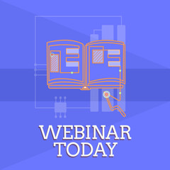 Writing note showing Webinar Today. Business photo showcasing Presentation that takes place on the Internet Video conference.