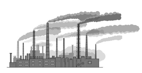 Fototapeta premium drawing silhouette of industrial factory