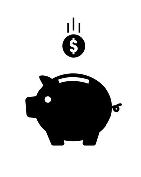 recommend clip art: 豚の貯金箱とコイン　アイコン