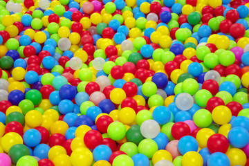 colored plastic balls in a children's playroom. background. texture.