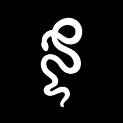 snake doodle icon, color illustration