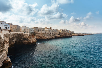 Beautiful scenery of Polignano a Mare, town in the province of Bari, Puglia.