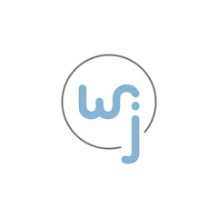 Letters 'wj' logo combination. Water logo design. Vector image.