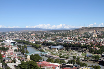 View over the centre of Tbilisi, the capital of Georgia.