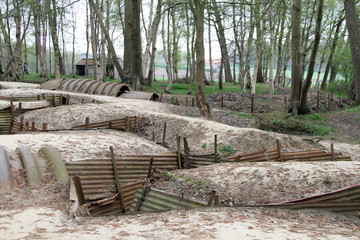 Fototapeta na wymiar First World War trenches at Sanctuary Wood near Ypres, Belgium