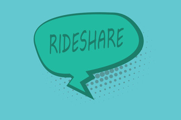 Conceptual hand writing showing Rideshare. Business photo showcasing Sharing rides or transportation Carpool Online Taxi service.