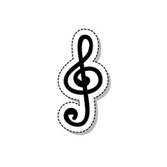 treble clef doodle icon