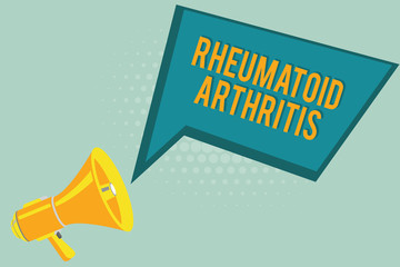 Text sign showing Rheumatoid Arthritis. Conceptual photo autoimmune disease that can cause joint pain and damage.