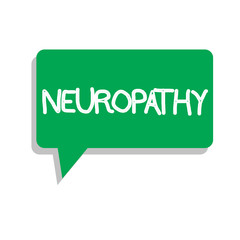 Conceptual hand writing showing Neuropathy. Business photo text Malfunctions of the nerves Loss of sense in the hands and feet.