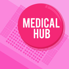 Word writing text Medical Hub. Business concept for Common connection point for medical devices in a network.