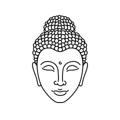 Buddha doodle icon, vector illustration