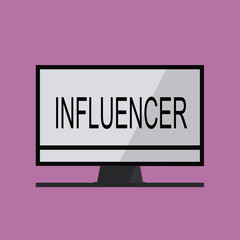 Text sign showing Influencer. Conceptual photo Person who influences and affect decisions opinions of others.