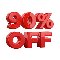 90% off on white background, special offer, great offer, sale. ninety Percent Off Promotional Advertising Banner, Label and Tag
