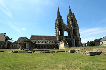The ruins of the Abbey of St. Jean des Vignes in Soissons, France.