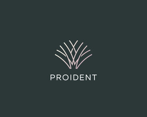 Abstract royal tree vector logo icon. Park nature crown logotype.