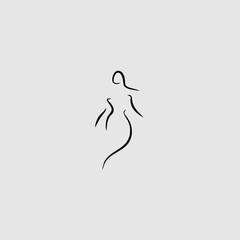 woman shape line illustration vector icon