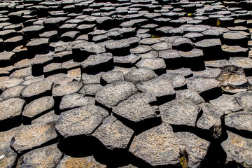Close up details of Giant's Causeway Rock Formations