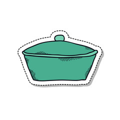 kitchen pan doodle icon