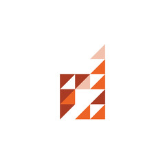 Geometric abstract polygonal d letter initial logo icon
