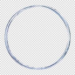 blue round frame isolated on transparent background