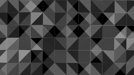 Obraz premium Network of bright connected lines and triangles. Wave of gradient dots on black background. Abstract digital background. Futuristic vector illustration.