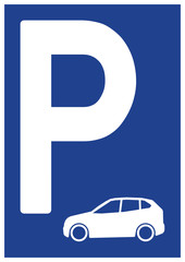 spr120 SignParkRaum - german - Parkplatz: Parken für Autos erlaubt - Schild - A2 A3 A4 Poster - g8344