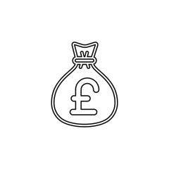 English pound money bag illustration